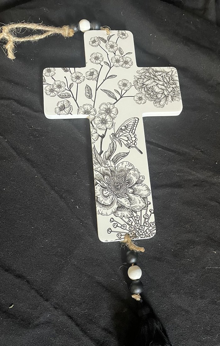 Small Cross with Beads and Tassel