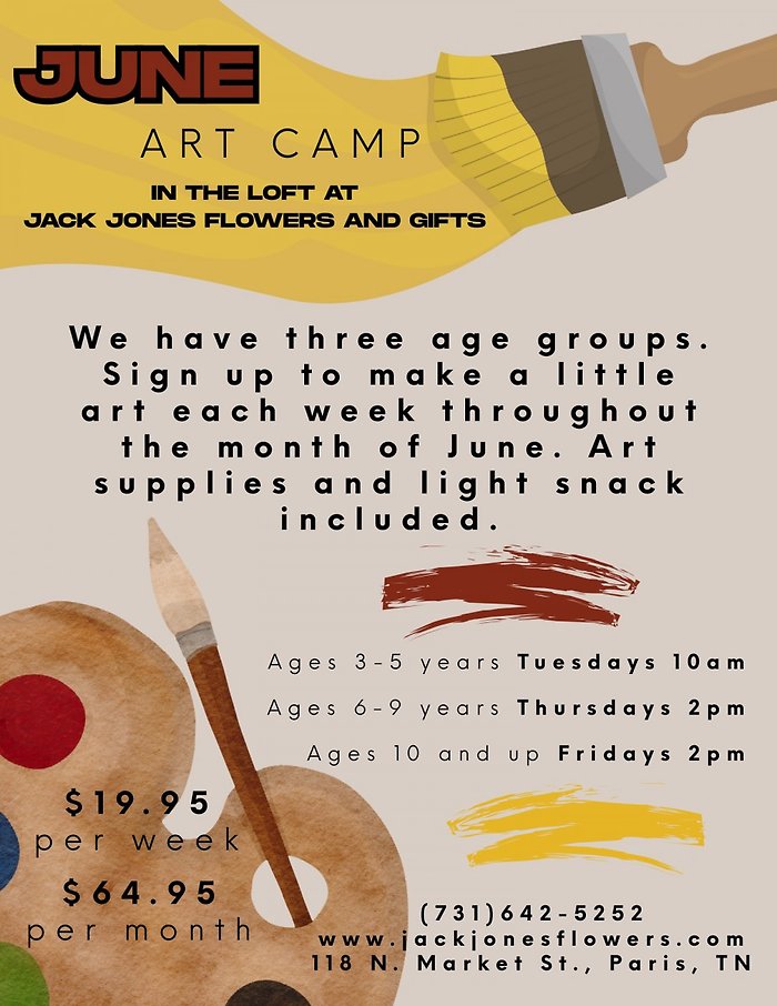 Kids Art Camp- June- Ages 3-5 Years- Full Month Bundle