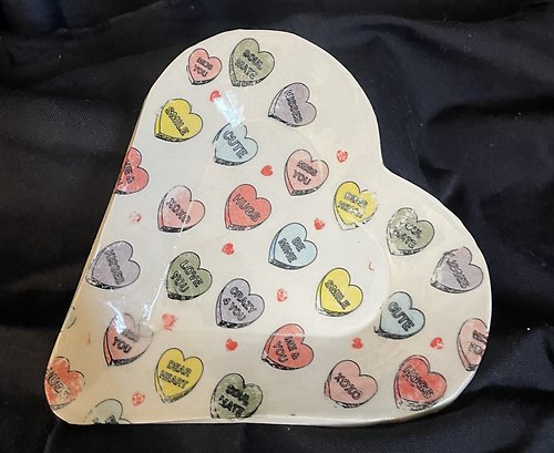 Sunshine Pottery Conversation Heart Trinket Tray