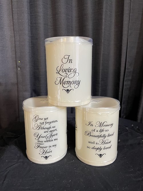 Chunky 6 inch Memorial Candle- Battery