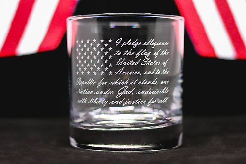 Pledge of Allegiance Whiskey Glass