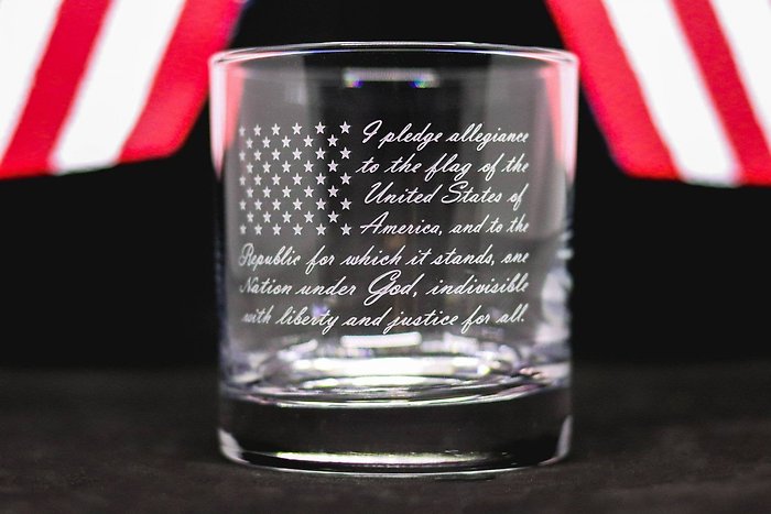 Pledge of Allegiance Whiskey Glass