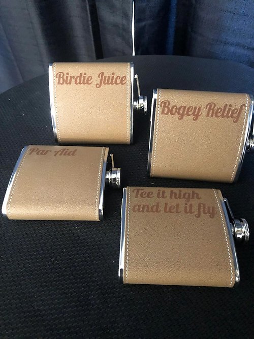 Engraved Golf Themed Flasks