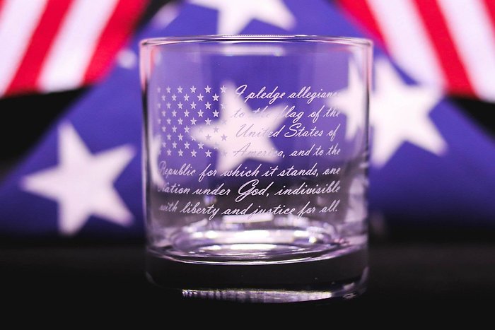 Pledge of Allegiance Whiskey Glass