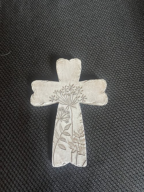 Gray Resin Wall Cross
