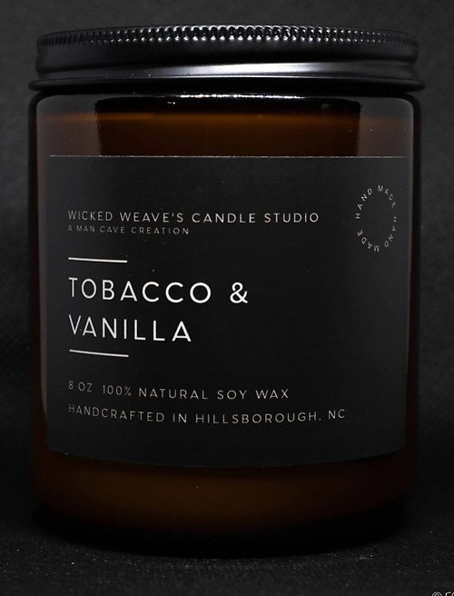 Tobacco & Vanilla Soy Wax Candle, 4oz.