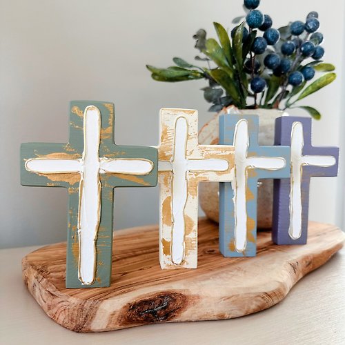 Chunky Wood Cross | Rustic Home Decor | Farmhouse | Cross