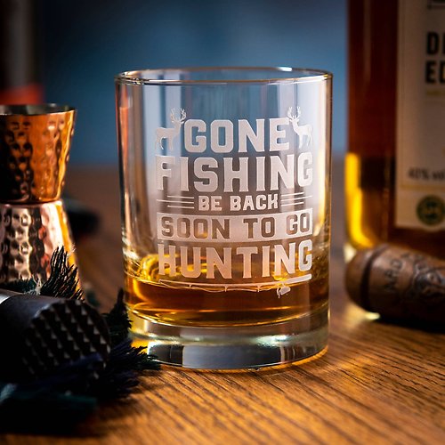 Hunting & Fishing Whiskey Glass