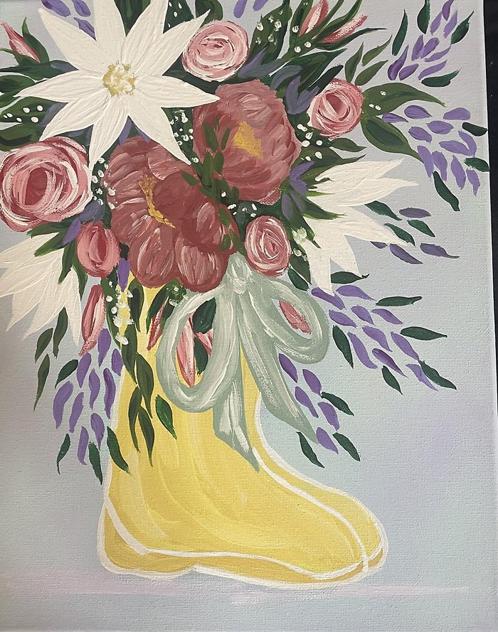Spring Flowers Canvas Paint Party- Friday, April 10th, 2-4pm