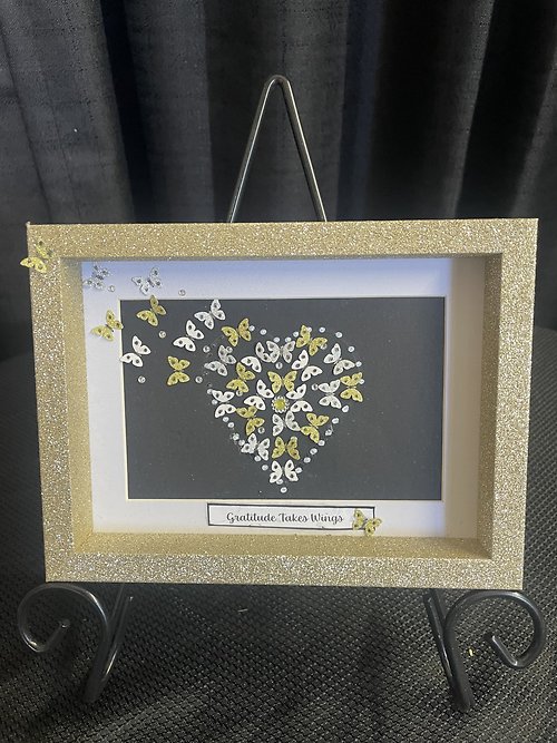 Small Love Takes Wings Artwork in Glitter Frame