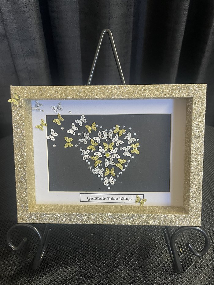 Small Love Takes Wings Artwork in Glitter Frame